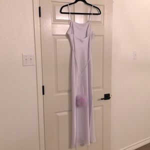 Dyspnea lilac lavender slip dress with pom poms XS 8